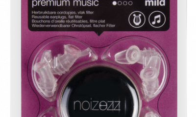 Purple earplugs in packaging